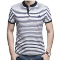 Custom Embroidery Logo Fashion Stripe Wholesale Cotton Polo T Shirt